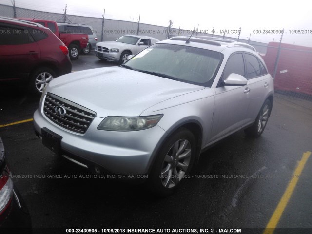 JNRAS08W68X201654 - 2008 INFINITI FX35 SILVER photo 2