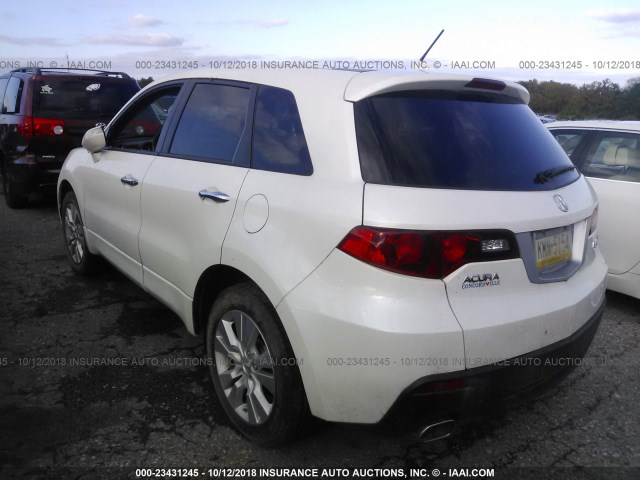 5J8TB2H59BA003092 - 2011 ACURA RDX TECHNOLOGY WHITE photo 3