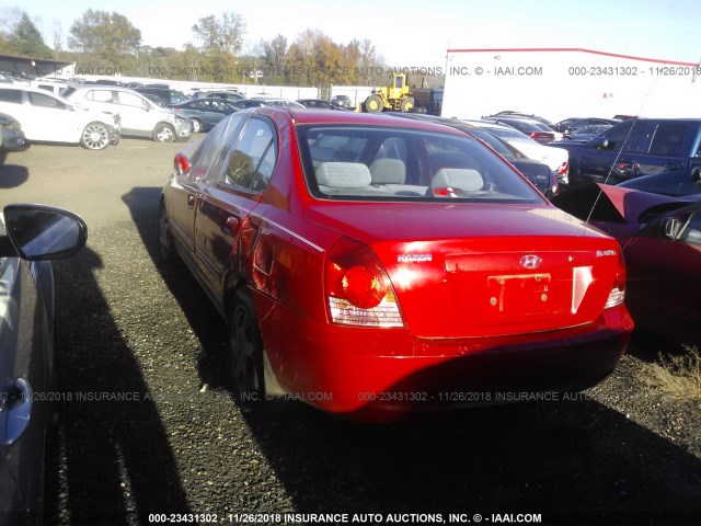 KMHDN46D05U055418 - 2005 HYUNDAI ELANTRA GLS/GT RED photo 3