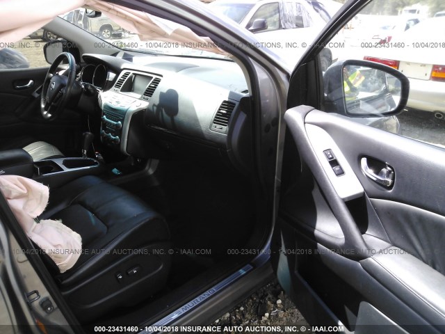 JN8AZ18U89W009051 - 2009 NISSAN MURANO S/SL GRAY photo 5