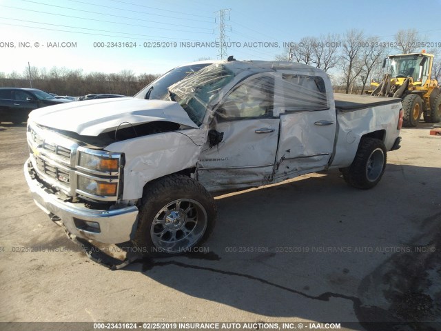 3GCUKREC6EG118110 - 2014 CHEVROLET SILVERADO K1500 LT WHITE photo 2