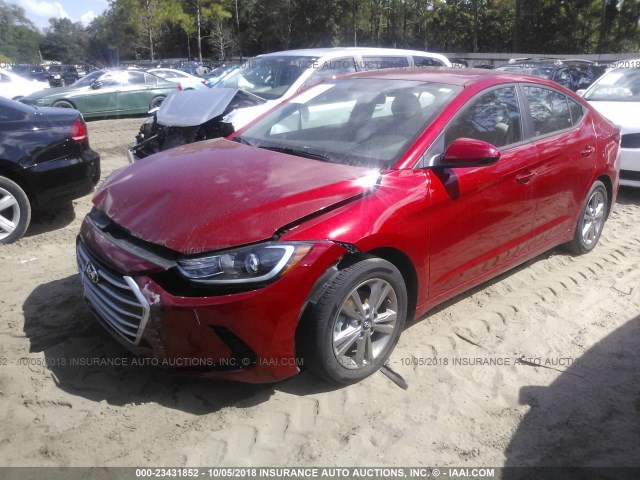 KMHD84LF4HU074085 - 2017 HYUNDAI ELANTRA SE/VALUE/LIMITED RED photo 2