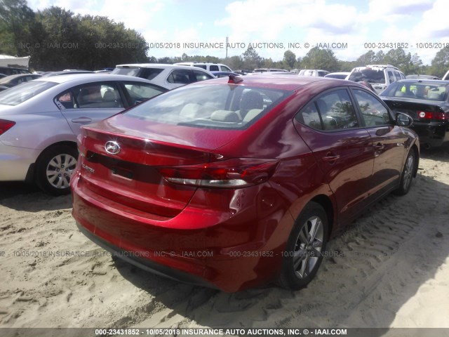 KMHD84LF4HU074085 - 2017 HYUNDAI ELANTRA SE/VALUE/LIMITED RED photo 4