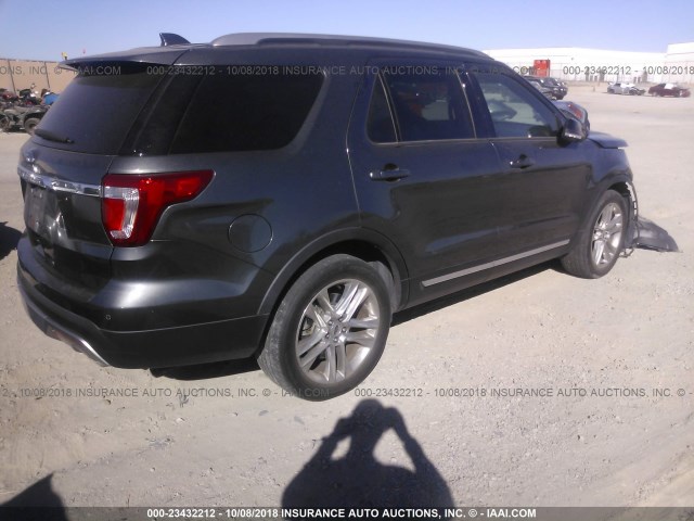 1FM5K7D81GGA18254 - 2016 FORD EXPLORER XLT GRAY photo 4