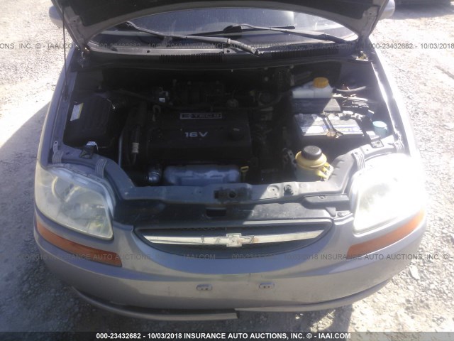 KL1TD566X6B641932 - 2006 CHEVROLET AVEO LS GRAY photo 10
