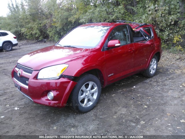 2T3DK4DV9CW073098 - 2012 TOYOTA RAV4 LIMITED RED photo 2