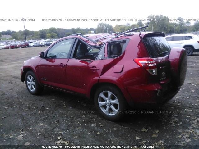 2T3DK4DV9CW073098 - 2012 TOYOTA RAV4 LIMITED RED photo 3