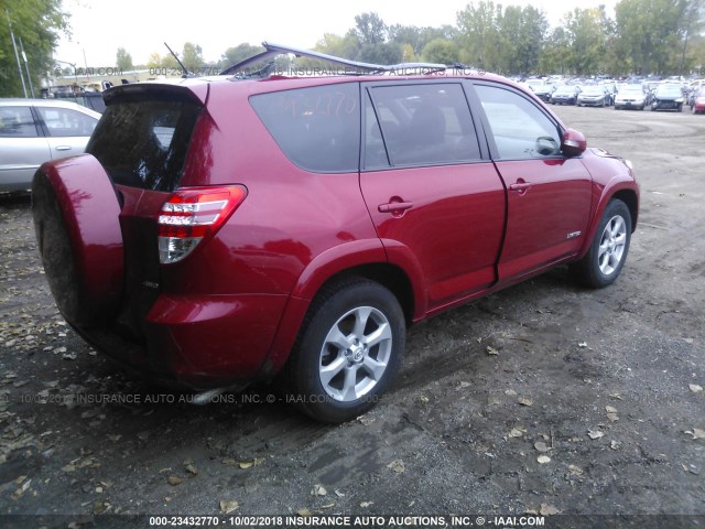 2T3DK4DV9CW073098 - 2012 TOYOTA RAV4 LIMITED RED photo 4