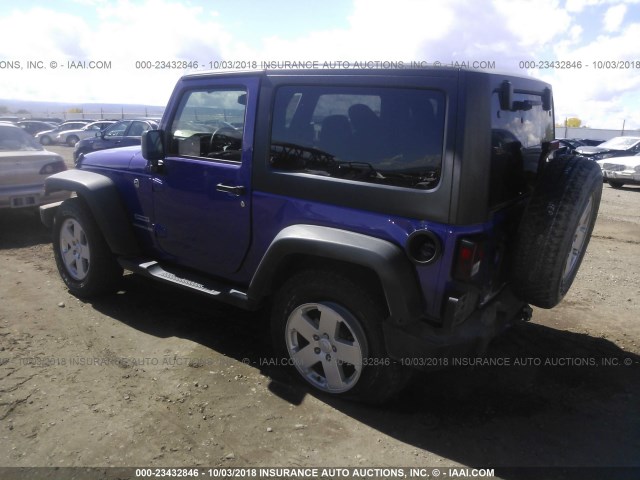 1C4AJWAG4HL679393 - 2017 JEEP WRANGLER SPORT PURPLE photo 3