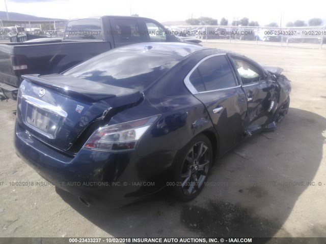 1N4AA5AP9EC447271 - 2014 NISSAN MAXIMA S/SV BLUE photo 4