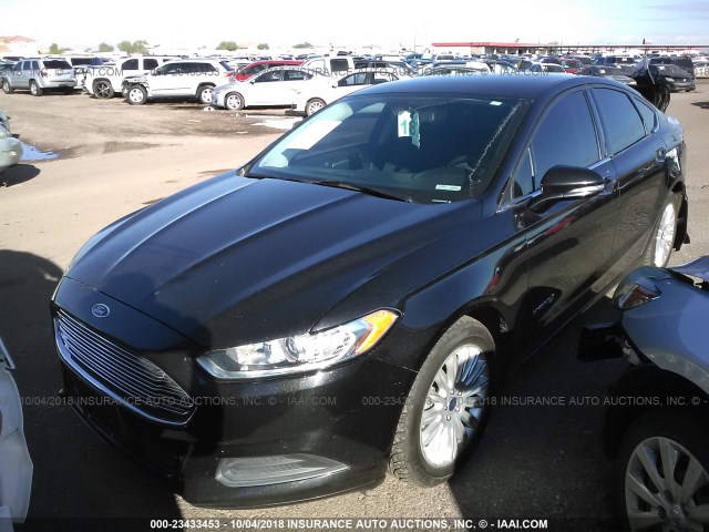 3FA6P0LU7ER187982 - 2014 FORD FUSION SE HYBRID BLACK photo 2