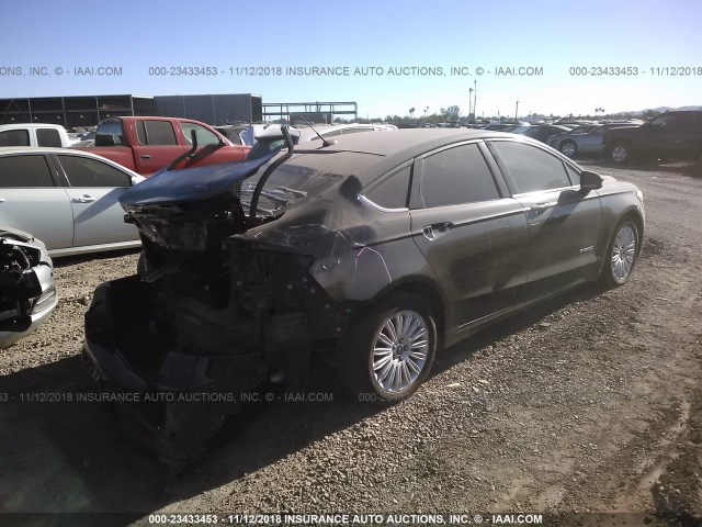 3FA6P0LU7ER187982 - 2014 FORD FUSION SE HYBRID BLACK photo 4