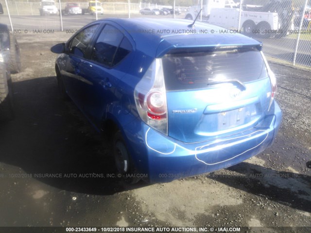 JTDKDTB36C1518019 - 2012 TOYOTA PRIUS C BLUE photo 3