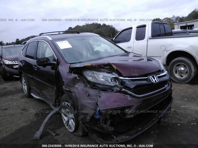 2HKRM4H78FH607473 - 2015 HONDA CR-V EXL MAROON photo 1