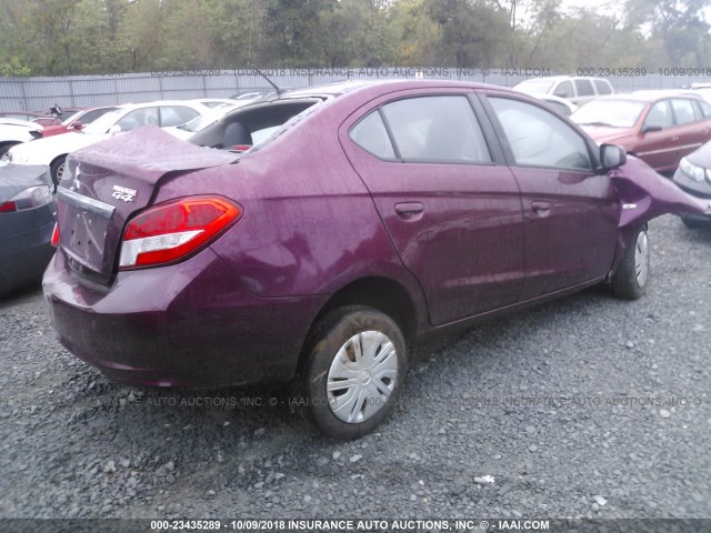 ML32F3FJXHHF08777 - 2017 MITSUBISHI MIRAGE G4 ES მუქწითელი ფოტო 4