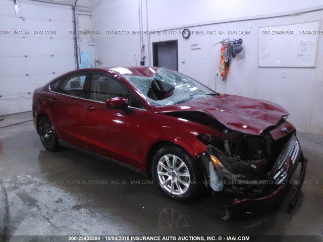 3FA6P0G75FR196119 - 2015 FORD FUSION S MAROON photo 1