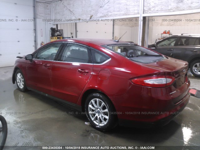 3FA6P0G75FR196119 - 2015 FORD FUSION S MAROON photo 3