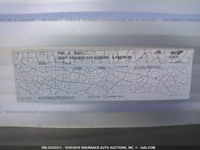 4X4TSMD275A294275 - 2008 FOREST RIVER SALEM  白色 照片 9