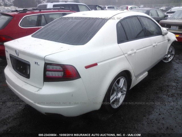 19UUA662X8A045495 - 2008 ACURA TL WHITE photo 4