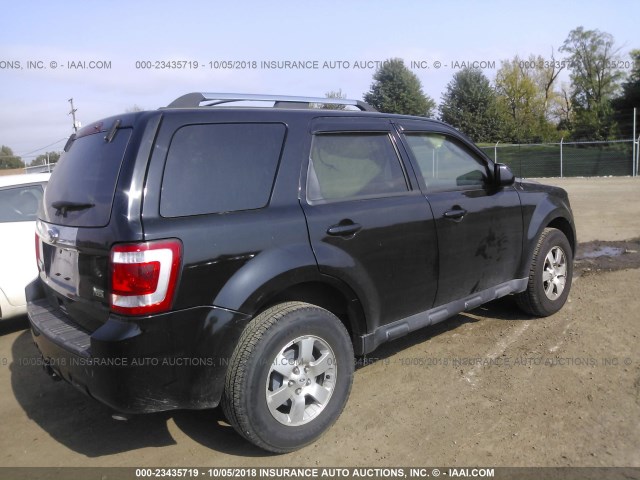 1FMCU0EG8AKA63792 - 2010 FORD ESCAPE LIMITED BLACK photo 4