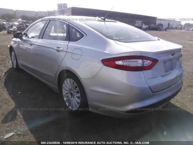 3FA6P0LU3GR366894 - 2016 FORD FUSION SE HYBRID SILVER photo 3