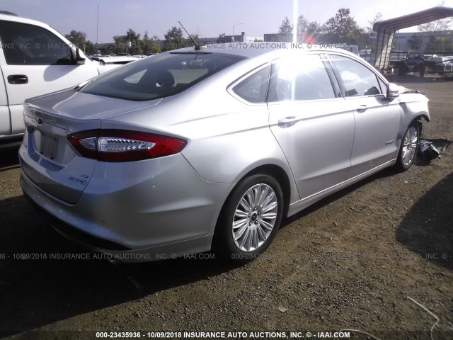 3FA6P0LU3GR366894 - 2016 FORD FUSION SE HYBRID SILVER photo 4