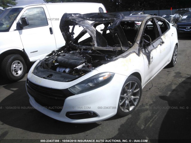 1C3CDFBB6ED697374 - 2014 DODGE DART SXT WHITE photo 2