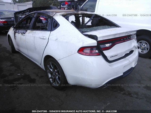 1C3CDFBB6ED697374 - 2014 DODGE DART SXT WHITE photo 3