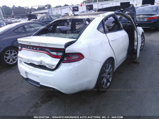 1C3CDFBB6ED697374 - 2014 DODGE DART SXT WHITE photo 4