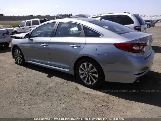 5NPE34AF9FH223625 - 2015 HYUNDAI SONATA SPORT/LIMITED SILVER photo 3