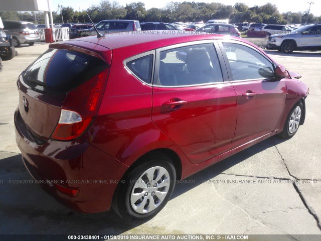 KMHCT5AEXGU272288 - 2016 HYUNDAI ACCENT SE RED photo 4