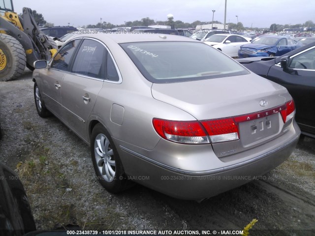 KMHFC46F47A210413 - 2007 HYUNDAI AZERA SE/LIMITED TAN photo 3