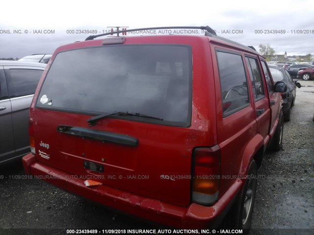 1J4FT68S0WL209170 - 1998 JEEP CHEROKEE SPORT/CLASSIC RED photo 4