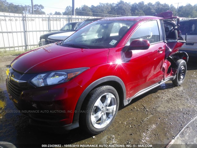 3CZRU5H36GM715180 - 2016 HONDA HR-V LX RED photo 2