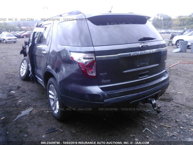 1FM5K8D84FGC50156 - 2015 FORD EXPLORER XLT BLACK photo 3