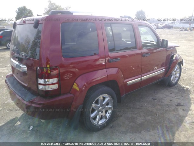 1J8GN58K89W539519 - 2009 JEEP LIBERTY LIMITED RED photo 4