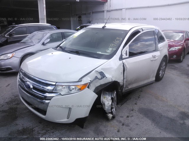 2FMDK3JC7DBB69163 - 2013 FORD EDGE SEL WHITE photo 2