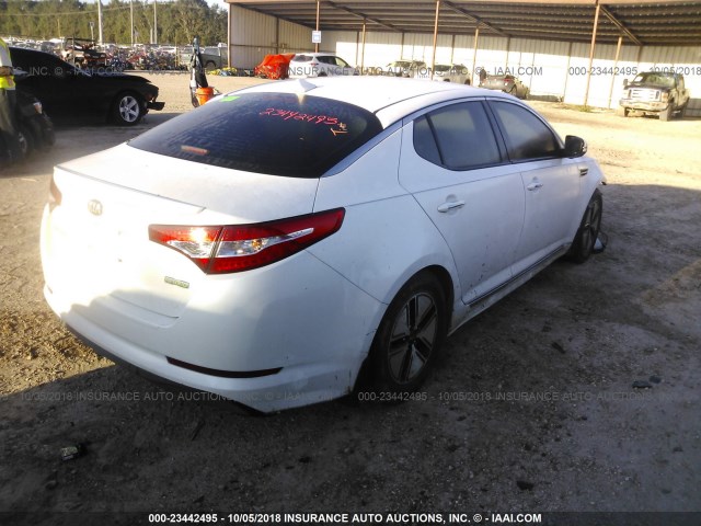 KNAGM4AD7C5032766 - 2012 KIA OPTIMA HYBRID WHITE photo 4