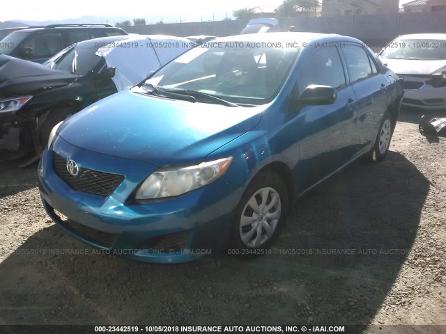 1NXBU40E49Z026618 - 2009 TOYOTA COROLLA S/LE/XLE BLUE photo 2