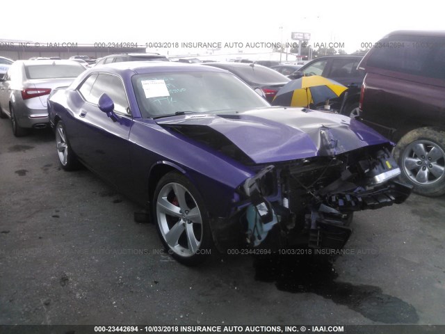 2B3CJ7DWXAH173136 - 2010 DODGE CHALLENGER SRT-8 PURPLE photo 1