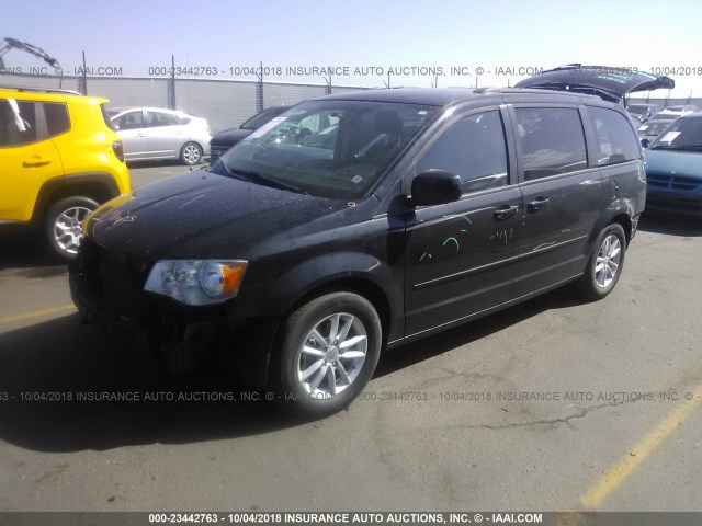 2C4RDGCG0FR652760 - 2015 DODGE GRAND CARAVAN SXT BLACK photo 2