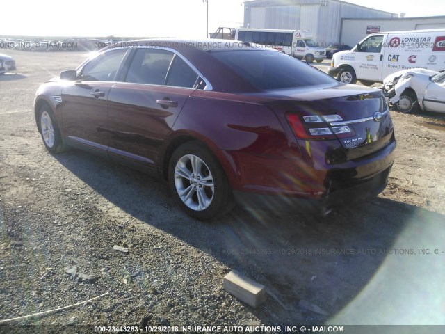 1FAHP2E87EG184964 - 2014 FORD TAURUS SEL BURGUNDY photo 3