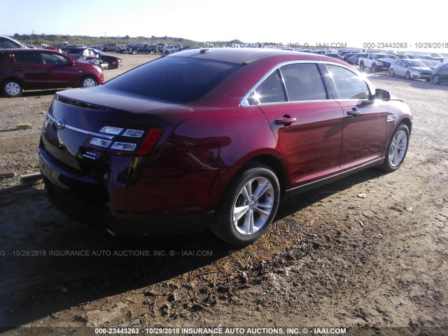 1FAHP2E87EG184964 - 2014 FORD TAURUS SEL BURGUNDY photo 4