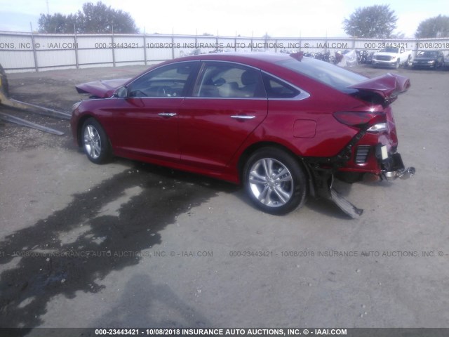 5NPE34AF7JH658622 - 2018 HYUNDAI SONATA SPORT/LIMITED RED photo 3