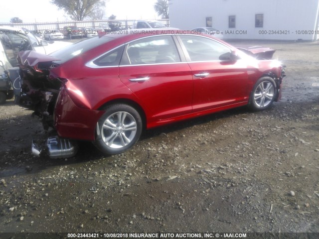 5NPE34AF7JH658622 - 2018 HYUNDAI SONATA SPORT/LIMITED RED photo 4