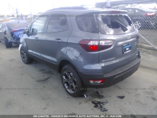 MAJ6P1CL1JC197784 - 2018 FORD ECOSPORT SES GRAY photo 3