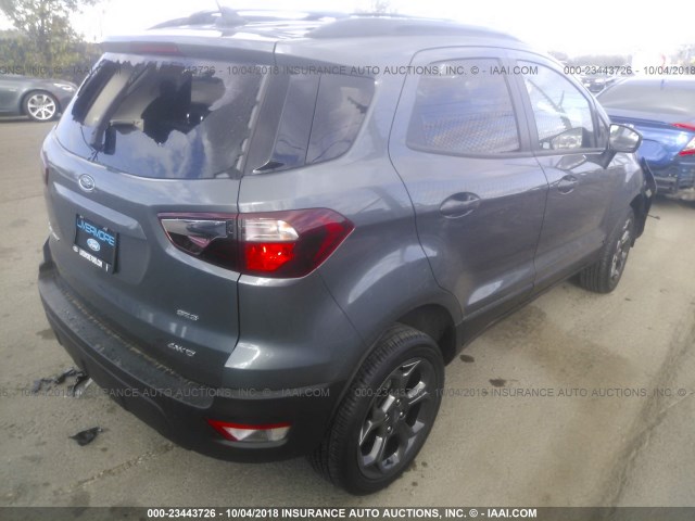 MAJ6P1CL1JC197784 - 2018 FORD ECOSPORT SES GRAY photo 4