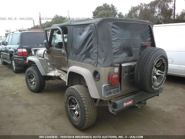 1J4FA49S66P700392 - 2006 JEEP WRANGLER / TJ SPORT TAN photo 3