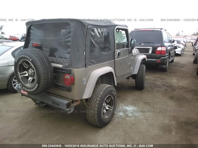 1J4FA49S66P700392 - 2006 JEEP WRANGLER / TJ SPORT TAN photo 4