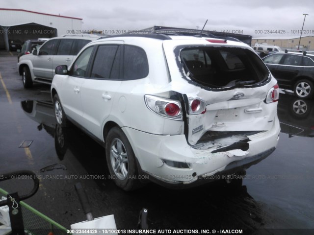 5XYZGDAB3CG153495 - 2012 HYUNDAI SANTA FE GLS WHITE photo 3